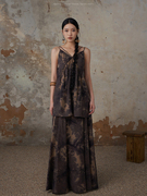 elsissi爱姐家2024新中式马面裙，复古中国风水墨，半身裙长裙r22630