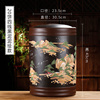 茶叶缸超大号宜兴紫砂茶叶罐大号手工刻绘密封罐普洱茶缸陶瓷储存