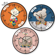 超静音儿童房钟表卡通小动物挂钟客厅家用可爱时尚钟表艺术时钟