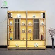 新中式禅意柜隔断实木博古架书架茶叶展示架现代简约置物柜落地柜