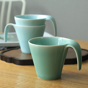 龙泉青瓷茶杯创意陶瓷杯子家用待客水杯办公杯泡茶杯咖啡杯牛奶杯