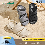 热风2024年夏季男士简约百搭舒适沙滩凉鞋轻便小众时尚凉鞋男