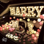 情人节浪漫惊喜求婚轿车，汽车车尾箱，suv后备箱布置表白创意装饰品