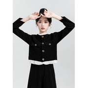小香风高级感黑色套装女秋2023半身裙两件套小个子穿搭一整套