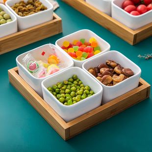 日式陶瓷干果盒客厅2023水果盘小吃碟子创意分格点心盘零食盘