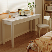 北欧白色实木书桌简约家用学生写字桌卧室长条办公简约现代电脑桌