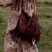 波西米亚原创度假穿搭皮绒料流苏包大容量单肩包流浪气质斜跨包女