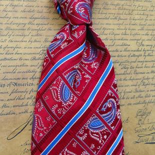 高贵奢华品质少量红色中国风刺绣桑蚕丝男士正装红色结婚条纹领带