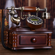 实木欧式仿古电话机复古时尚，创意个性电话机家用固定有绳电话座机