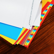 文件分类索引纸50页分类纸，塑料11孔标签纸彩色隔页纸，灰色分页纸a4