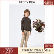 mecity kids童装冬季男童简约半高领打底衫长袖毛衫