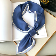深蓝色丝巾小长条女领带细窄飘带，装饰衬衣西装，小领巾绑包腰带发带