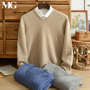mc-graw2023v领100纯山羊绒毛衣，男士保暖针织衫，冬季厚打底衫