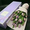 紫色郁金香19朵花束礼盒装送人礼物花圣诞节春节鲜花情人节送花