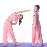 六一儿童舞蹈服亲子瑜伽服套装女童白色演出服少儿练功服灯笼裤