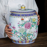 景德镇陶瓷器粉彩茶叶罐密封罐大号，5斤装家用10普洱茶饼储存罐茶