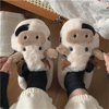 冬季韩式可爱小奶牛全包跟棉拖鞋情侣家居防滑保暖月子软底鞋男女