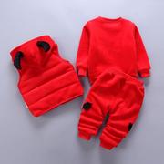男童装秋冬款0一1-2岁婴儿3三件套装女宝宝6个月新生儿冬装棉衣服