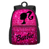 跨境barbie芭比公主学生书包，大容量双层前袋背包，户外双肩包