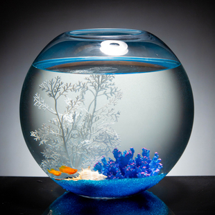 出口德国加厚玻璃鱼缸圆形，大号鱼缸小型水族箱金鱼缸(金鱼缸)客厅乌龟缸
