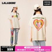 LALABOBO春季款可爱时尚彩虹男友短袖T恤女LBCB-WSDT23