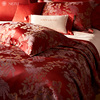 美谊家纺高级感红色结婚床上四件套全棉纯棉100S婚庆被套提花床品