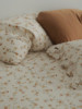 加厚奶油橘磨毛秋冬款小花柄，纯全棉保暖床单，床笠花边枕套被套单件