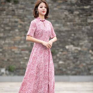如意风夏季旗袍改良版连衣裙小清新年轻款日常气质休闲中国风长裙