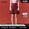 商场同款LANDI酒红色小香风套装裙女高腰半身裙短裙2023秋装