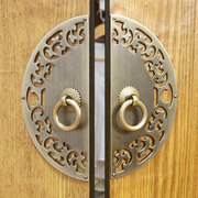 昊天斋中式铜拉手仿古衣柜，老式家具铜配件，新中式柜门把手纯铜拉环