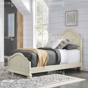 简约儿童床女孩公主1.5米床美式单人实木床1.2米法式欧式复古白色