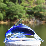 玻璃海豚琉璃家居酒柜创意装饰工艺品小摆件鱼缸造景海洋动物礼物