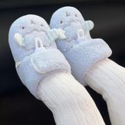 婴儿高帮鞋子冬天男女幼儿6-12个月加厚保暖卡通可爱加绒新生棉鞋
