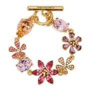欧美外贸饰品oscardelarenta复古水晶花朵小众设计高级感手链