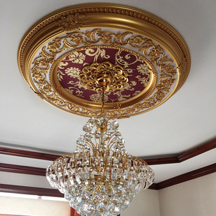 欧式圆形灯池灯盘天花，吊顶装饰客厅造型pvc发泡材料简约仿古雕花