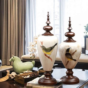 新中式美式做旧风格陶瓷桌面装饰摆件客厅玄关样板间家居软装饰品