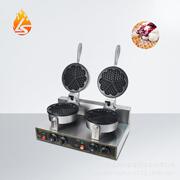 电热双头华夫炉商用五心华夫饼机双面加热烤饼机心形可丽饼松饼机
