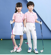 儿童高尔夫衣服套装男女孩球服短袖t恤透气速干运动polo衫