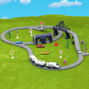 儿童轨道车电动小火车高铁路(高铁路)轨道赛道，玩具动手益智力动脑男孩汽车