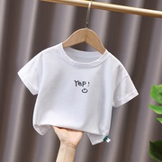 儿童简单卡通短袖T恤男女童2024夏装宝宝圆领上衣5小童半袖体恤衫