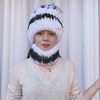 皮草帽子女冬季獭兔毛帽子保暖皮草围脖妈妈百搭加厚针织韩版