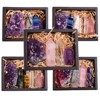 天然紫水晶簇爱心水晶柱创意套盒摆件紫水晶原石矿石标本节日礼物