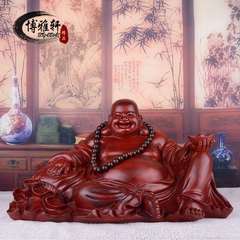 红檀木雕弥勒佛像摆件实木大号布袋坐笑佛家居饰品红木工