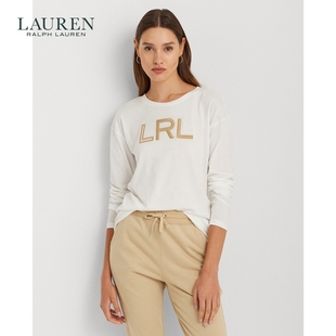 Lauren/拉夫劳伦女装 24早春宽松版徽标平纹针织长袖T恤RL61843