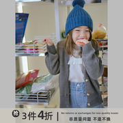 史豌豆(史豌豆)女童针织开衫，2023秋季洋气，亲子装外套儿童纯色长袖毛衣