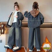 12到15岁大童女装，女童加绒加厚秋冬装套装，2023韩版秋装洋气儿