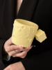 岸梵创意陶瓷杯奶酪方块马克杯奶，乎乎可爱学生水杯，女设计感高颜值