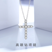 十字架项链女款纯银吊坠轻奢小众，锁骨链高级设计感首饰2024年