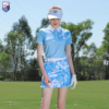 夏季zg6高尔夫女装球服装衣服，女运动套装短袖，上衣t恤浅蓝短裙子