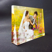 水晶照片摆件结婚婚纱相片，定制相框摆台生日礼物刻字